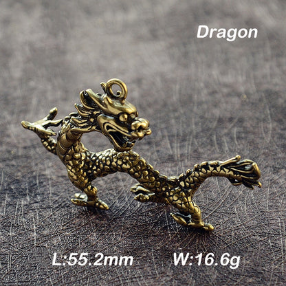 Brass Animal Statue Ornament Chinese Zodiac Rat Ox Tiger Rabbit Dragon Snake Horse Sheep Monkey Chicken Dog Pig Office Desk Deco