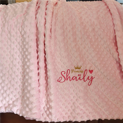 Name Personalised Newborn Baby Blanket Swaddling Baby Bedding Set Swaddle Soft Fleece Toddler Crib Bed Stroller Blanket