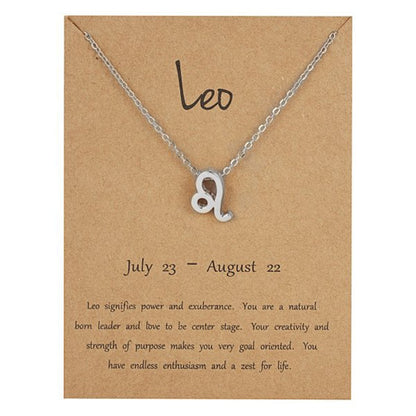 12 Zodiac Horoscope Female Star Sign Constellation Pendant Gold Chain Leo Choker Necklaces for Women Jewelry Collier