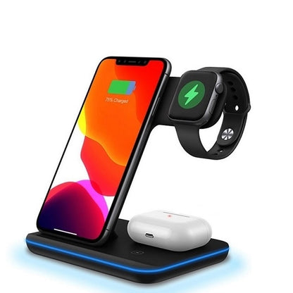 3 in 1 15W Fast Wireless Charger Pad Dock Station For iPhone 14 13 12 11 Pro Max XS XR X 8 Apple Watch 8 7 SE 6 5 AirPods 3 Pro