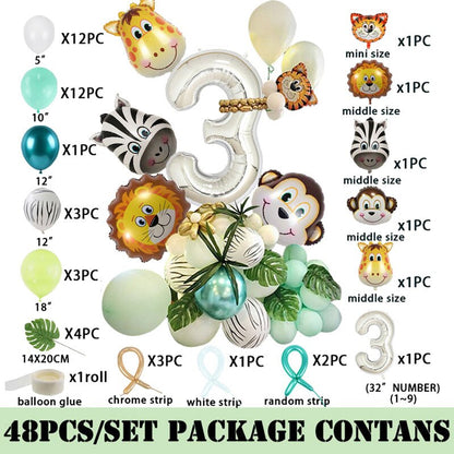 Wild One Birthday Party Decor Animal Tableware Set Balloon Arch Garland Safari Jungle Decoration Baby Shower 1st Birthday Boy