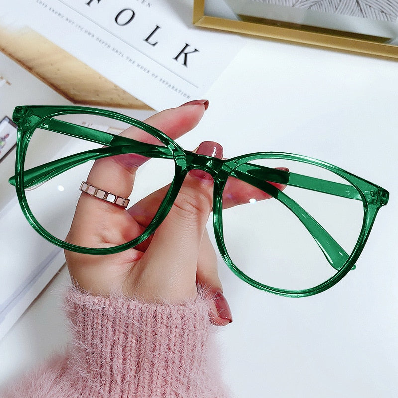 Transparent Computer Glasses Frame Women Men Anti Blue Light Round Eyewear Blocking Glasses Optical Spectacle Eyeglass