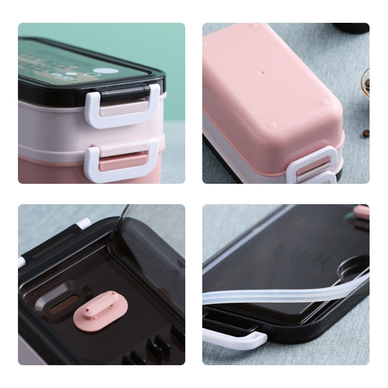 Xiaomi Youpin 304 Stainless Steel Lunch Box Bento Box 2layers Microwae Heating Lunch Container Food Storage Box