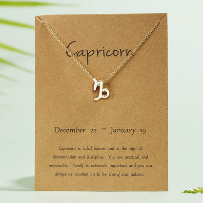 New Constellation Zodiac Sign Necklaces Jewelry for Women Girls Designed 12 Horoscope Taurus Aries Leo Necklaces Jewelry Gifts