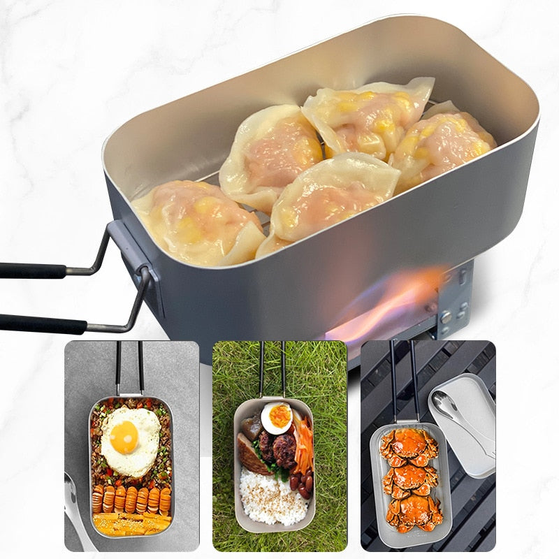 Aluminum Alloy Lunch Box Stainless Picnic Box Ourdoor Dinner Pail Travel Camping  food Containe Breafast Storage Dinnerware