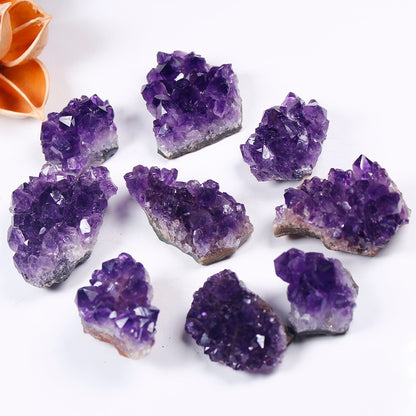 Natural Raw Amethyst Quartz Purple Crystal Cluster Healing Stones Specimen Home Decoration Crafts Decoration Ornament