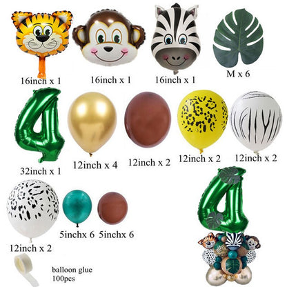 Wild One Birthday Party Decor Animal Tableware Set Balloon Arch Garland Safari Jungle Decoration Baby Shower 1st Birthday Boy