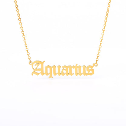 12 Zodiac Sign Letter Constellations Necklace For Women Men Virgo Leo Libra Scorpio Sagittarius Capricorn Aquarius Birthday Gift