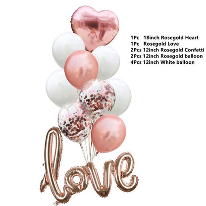 Happy Birthday balloon Letter Alphabe Rose Gold foil balloon wedding party birthday decoration adult kids helium party balloon