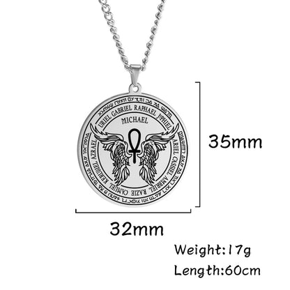 Dawapara 7 Archangels Sigil Charm Necklaces Pentacle Magic Mascot Amulet Lucky Protection Supernatural Talisman Necklace