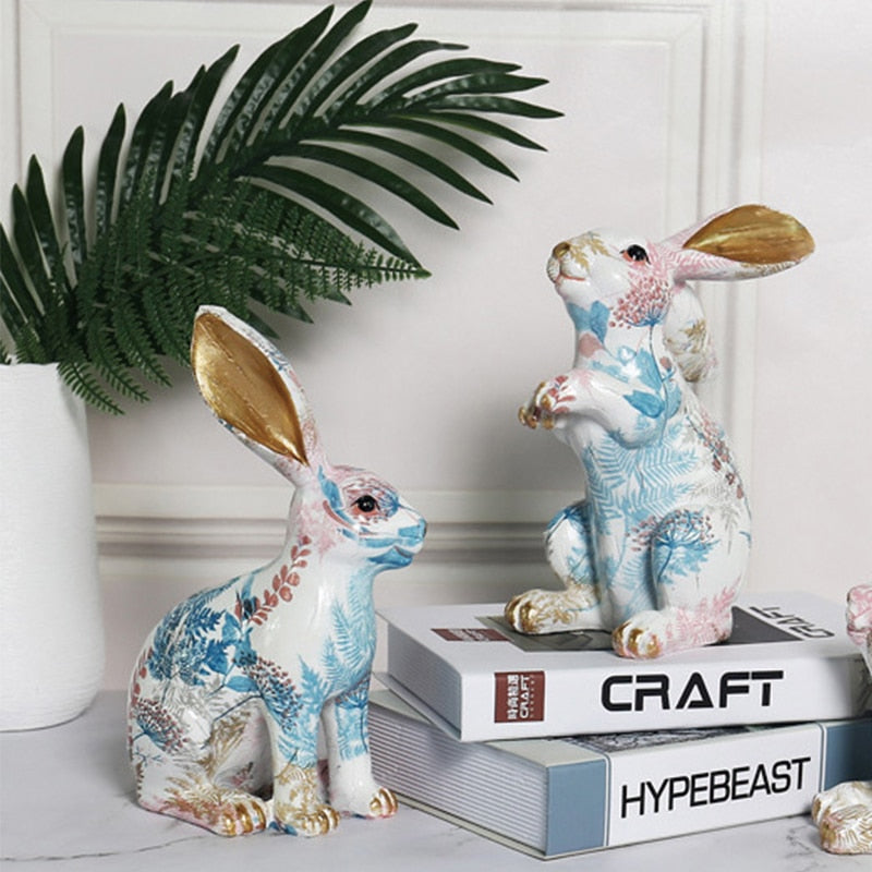 Easter Decor Kids Room Decoration Children&#39;s Room Fairy Garden Rabbit Home Figurines Kawaii Room Decor Figurines For Interior