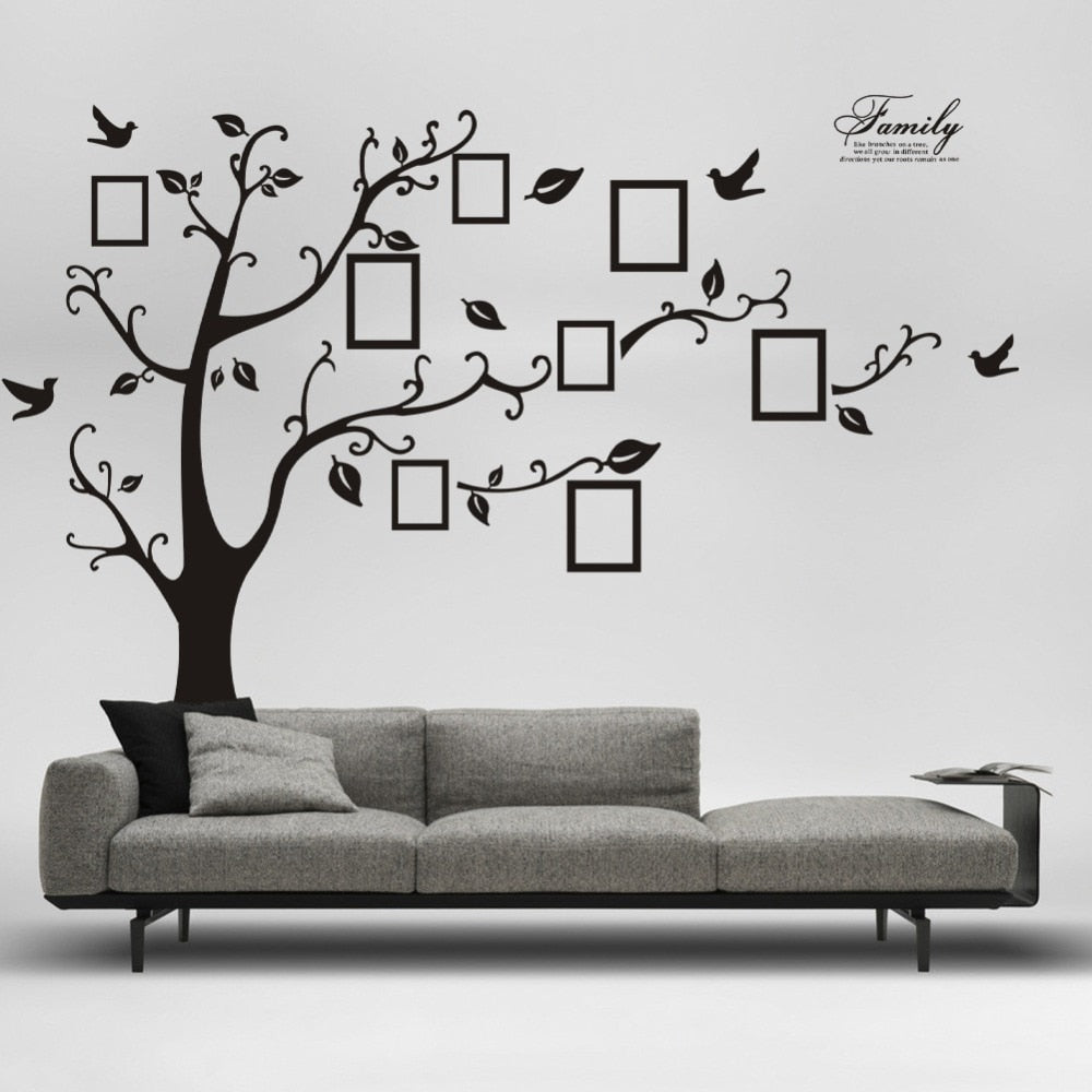 3D Sticker On The Wall Black Art Photo Frame Memory Tree Wall Stickers Home Decor Family Tree Wall Decal