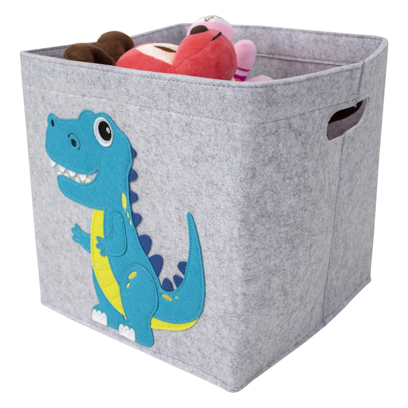 2022 New Cube Folding Thickened Felt Fabric Storage Box For Cartoon Toys Organizer Home Laundry Basket Clothes Storage Basket