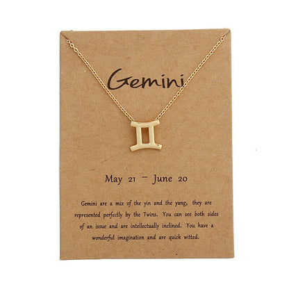 New Trendy Alloy Cute Elegant Star Zodiac 12 Constellation Pendant Necklaces for Women Fashion Gift Birthday Accessories Jewelry