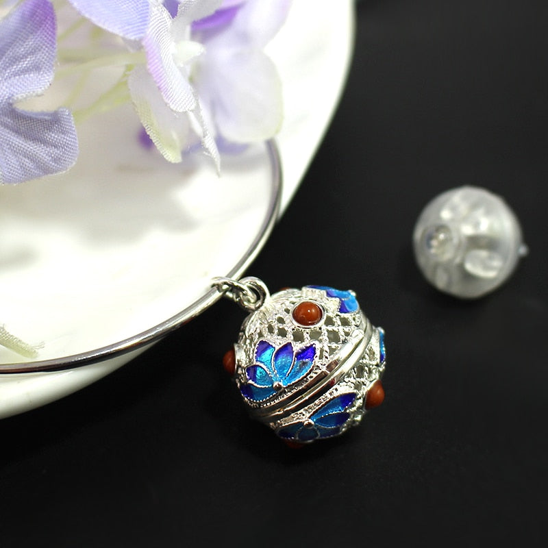 1PC Hollow Cage Cloisonne Locket with Lamp Balloon Bangles Lamp Balloon Locket Bracelets Fashion Jewelry