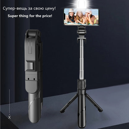 2021 NEW Bluetooth Wireless Selfie Stick Mini Tripod Extendable Monopod with fill light Remote shutter For IOS Android phone