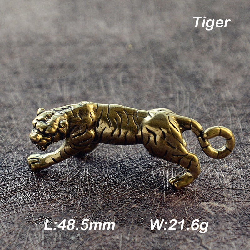 Brass Animal Statue Ornament Chinese Zodiac Rat Ox Tiger Rabbit Dragon Snake Horse Sheep Monkey Chicken Dog Pig Office Desk Deco