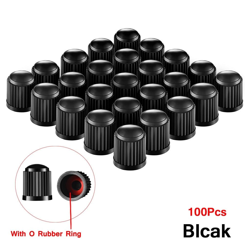 AUTCOAT Tire Stem Valve Caps, with O Rubber Ring, Universal Stem Covers for Cars, SUVs, Bike and Bicycle, Trucks, Motorcycles