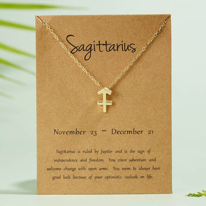 12 Zodiac Horoscope Female Star Sign Constellation Pendant Gold Chain Leo Choker Necklaces for Women Jewelry Collier