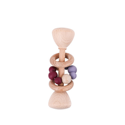 1pc Baby Toys Beech Wooden Rattle Hand Bells Toys Of Newbron Montessori Educational Toys Mobile Rattle Wooden Ring Baby Products