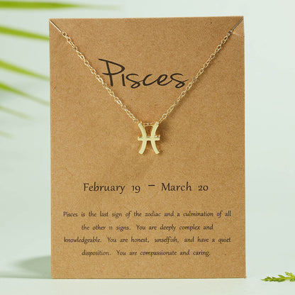 12 Zodiac Horoscope Female Star Sign Constellation Pendant Gold Chain Leo Choker Necklaces for Women Jewelry Collier