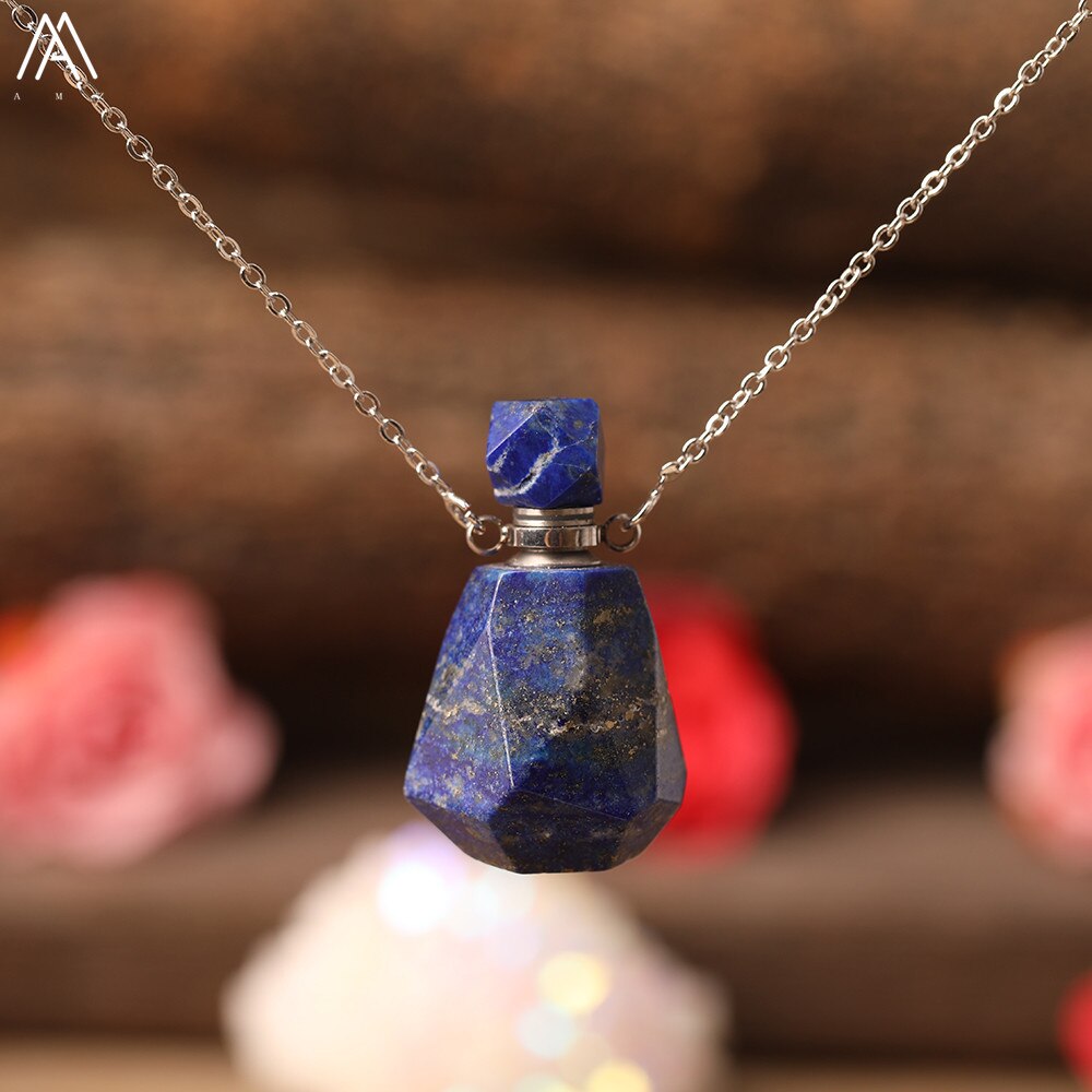 Natural Purple Agates Smoky Color Quartz Rainbow Fluorite Stone Gold Perfume Bottle Pendant For Necklace Making Women Jewelry