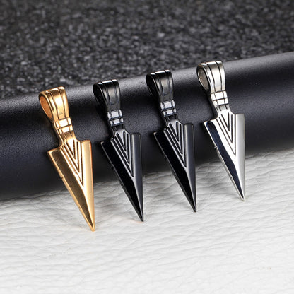 Men&#39;s  Design Metal Black Long Necklace  Arrow Pendant Jewelry Chain Hip Hop Punk Rock Necklace Jewelry Gift For Couple