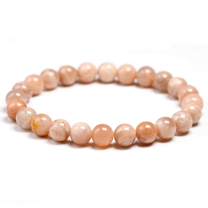 Natural Sunstone Beads DIY Beads Bracelets For Women Jewelry Gift Elastic Cord Men Healing Energy Bangle For Man Gemstone Gift