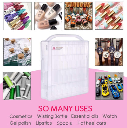 Makartt Professional Nail Polish Holder Organizer for 48 / 60 Bottles with Large Separate Compartment for Tools  Storage Box