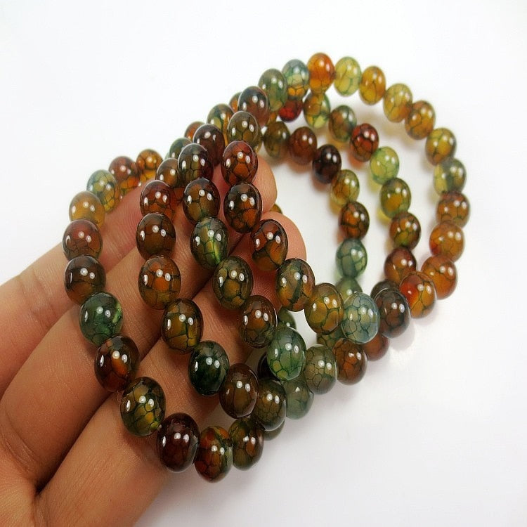 Women Bracelet Natural Stones Buddha Bracelet Peacock Dragon Onyx Beads Stone 6/8/10/12mm Beads Bangle