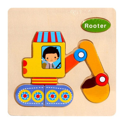 Wooden Montessori Puzzle Sorting Math Animals Fruit Bricks Preschool Learning Educational Game Baby Toddler Jigsaw Puzzles Toys