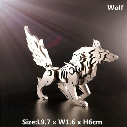 3D Metal Model Chinese Zodiac Dinosaurs western fire dragon  DIY Assembly models Toys Collection Desktop For Adult Children