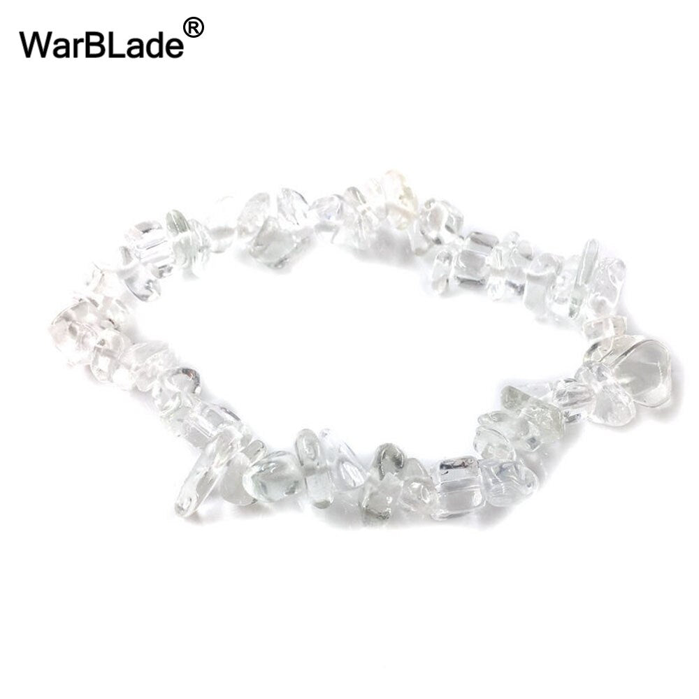 Natural Stone Bracelets for Women Strand Chips Nugget Clear Quartz Power Stone Opal Moonstone Beads Charkra Bracelet Wristband