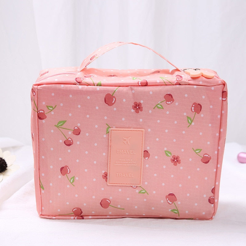 Aosbos Women Waterproof Cosmetic MakeUp Bag Nylon Zipper Travel Wash Pouch Organizer for Toiletries Toiletry Kit Storage Pouch