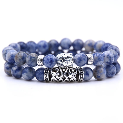 NCRORCN  Men Women Beads Bracelet Beaded Black Lava Stone Prayer Beads Buddha Bracelet sets for Women and Mens Pulseras