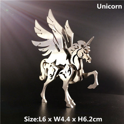 3D Metal Model Chinese Zodiac Dinosaurs western fire dragon DIY Assembly models Toys Collection Desktop For Adult Children