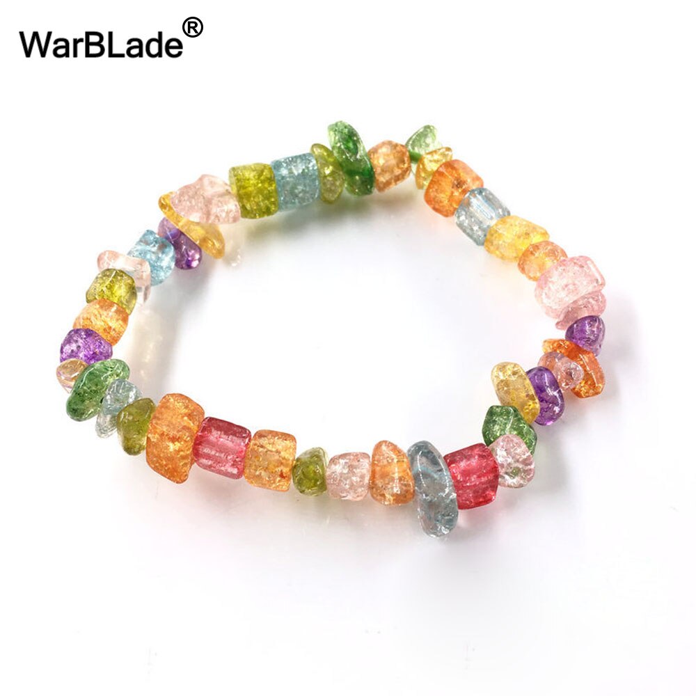 Natural Stone Bracelets for Women Strand Chips Nugget Clear Quartz Power Stone Opal Moonstone Beads Charkra Bracelet Wristband