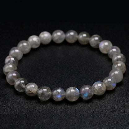 Natural AAA Grey Labradorite Stone Bracelet Rainbow Light Beads Bracelets Handmade DIY Jewelry for Woman Men Gift