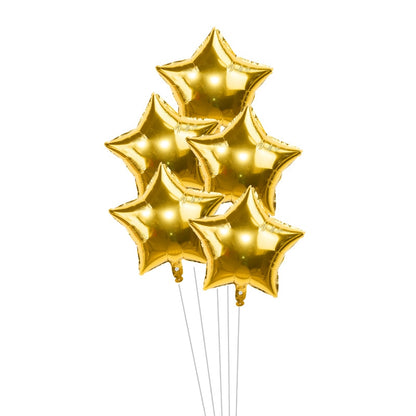 5Pcs 18inch Gold Silver Foil Star Balloon Wedding Balloons Decoration Baby Shower Children's Kids Birthday Party Balloons Globos