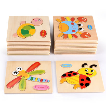 Wooden Montessori Puzzle Sorting Math Animals Fruit Bricks Preschool Learning Educational Game Baby Toddler Jigsaw Puzzles Toys