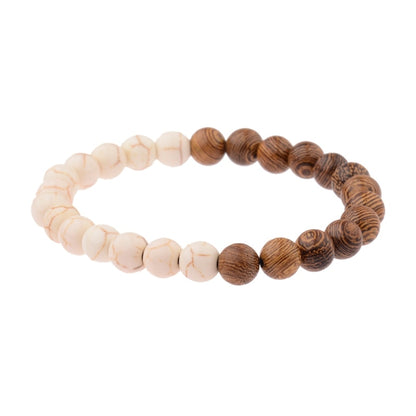 8mm New Natural Wood Beads Bracelets Men Black Ethinc Meditation White Bracelet Women Prayer Jewelry Yoga Bracelet Homme