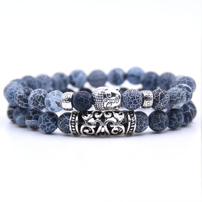 NCRORCN  Men Women Beads Bracelet Beaded Black Lava Stone Prayer Beads Buddha Bracelet sets for Women and Mens Pulseras