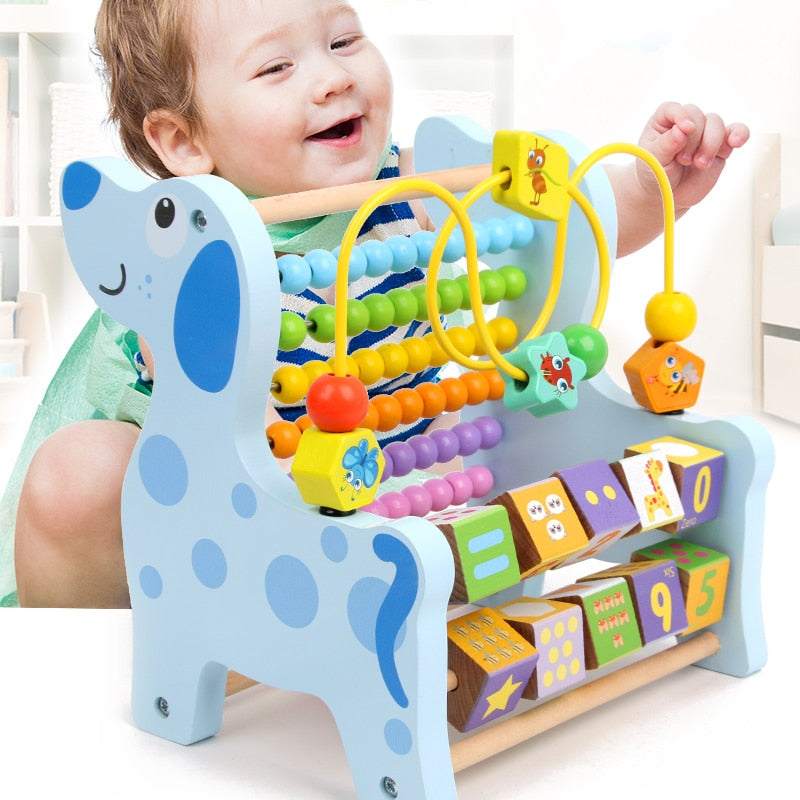 Wooden Montessori Math Toys Multifunction Abacus Toys Around Beads Early Learn Teaching Aids Educational Toys For Children Gift