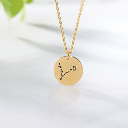 Constellation Jewelry Daisies Zodiac Necklace Women Stainless Steel Virgo Libra Scorpio Sagittarius Capricorn Aquarius Collares