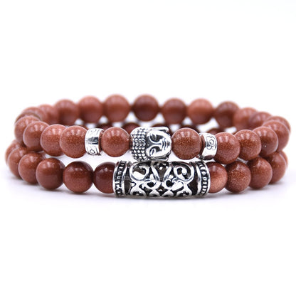 NCRORCN  Men Women Beads Bracelet Beaded Black Lava Stone Prayer Beads Buddha Bracelet sets for Women and Mens Pulseras