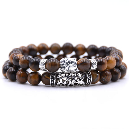 NCRORCN  Men Women Beads Bracelet Beaded Black Lava Stone Prayer Beads Buddha Bracelet sets for Women and Mens Pulseras