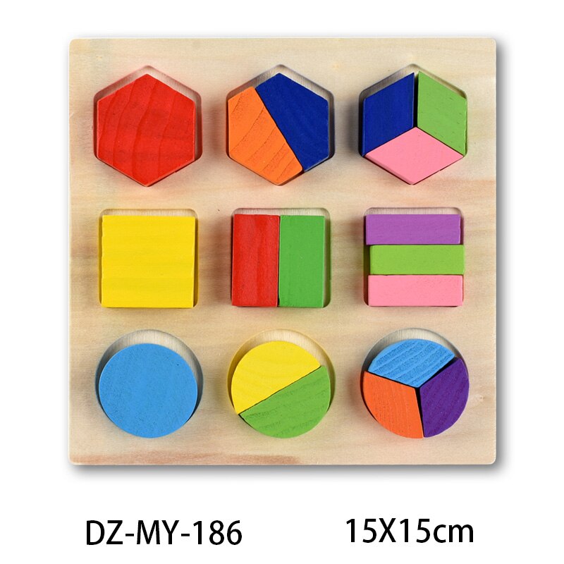 Kids 3D Wooden Puzzle Hand Grab Boards Toys Vehicle Animals Fruits Cognition Tangram Jigsaw Children Educational Montessori Toys