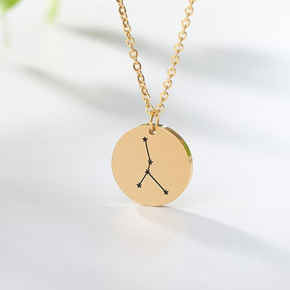 Constellation Jewelry Daisies Zodiac Necklace Women Stainless Steel Virgo Libra Scorpio Sagittarius Capricorn Aquarius Collares