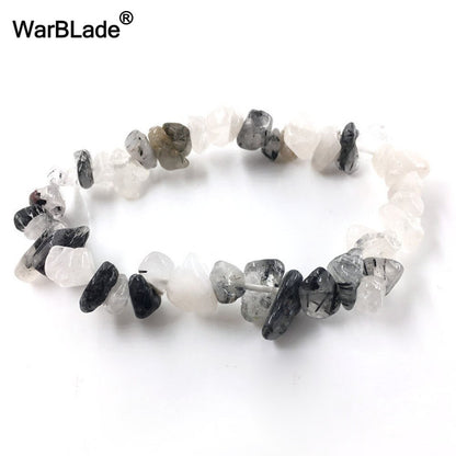 Natural Stone Bracelets for Women Strand Chips Nugget Clear Quartz Power Stone Opal Moonstone Beads Charkra Bracelet Wristband