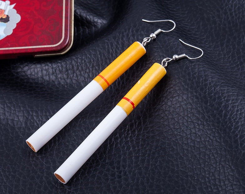 Fashion woman Earrings wholesale Cigarette butts earrings restoring ancient ways Gout contracted girl dangle earring for women